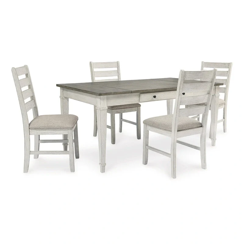 Skempton White / Light Brown 5-Piece Dining Package