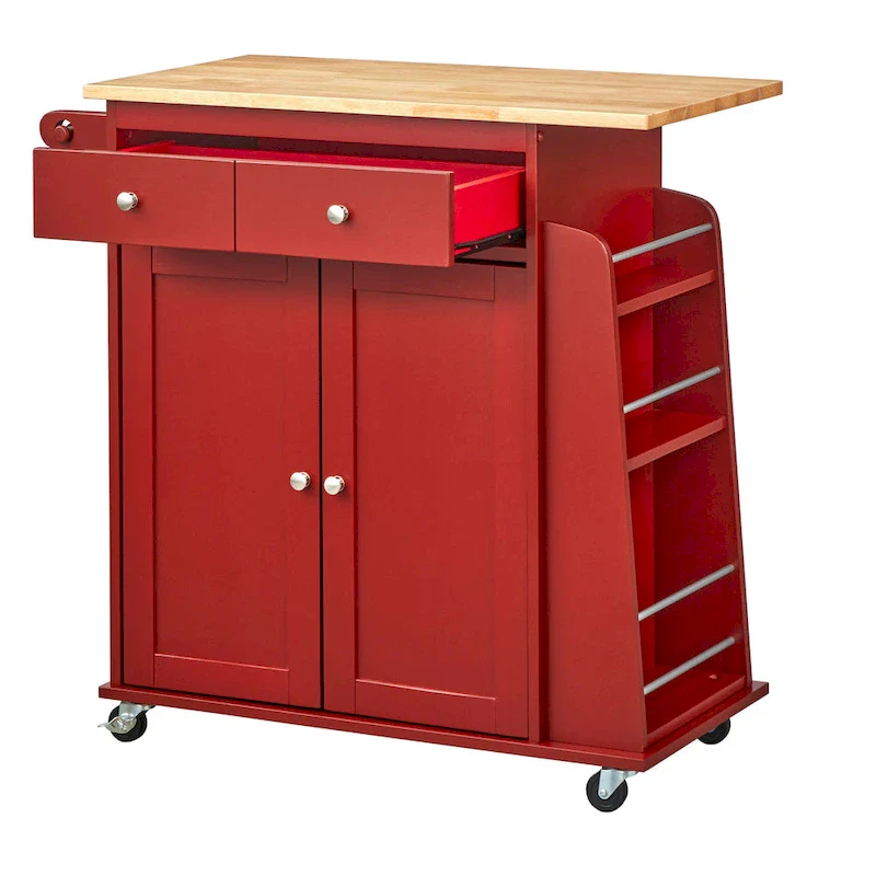 Simple Living Red Sonoma Kitchen Cart