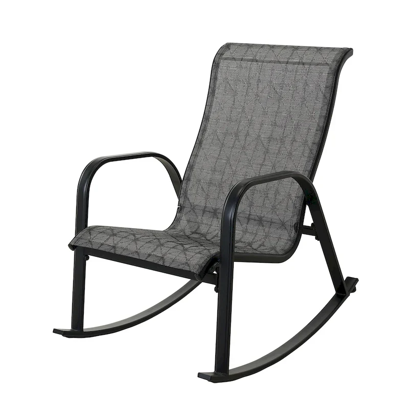 Single Iron Frame Removable Teslin Rocking Chair