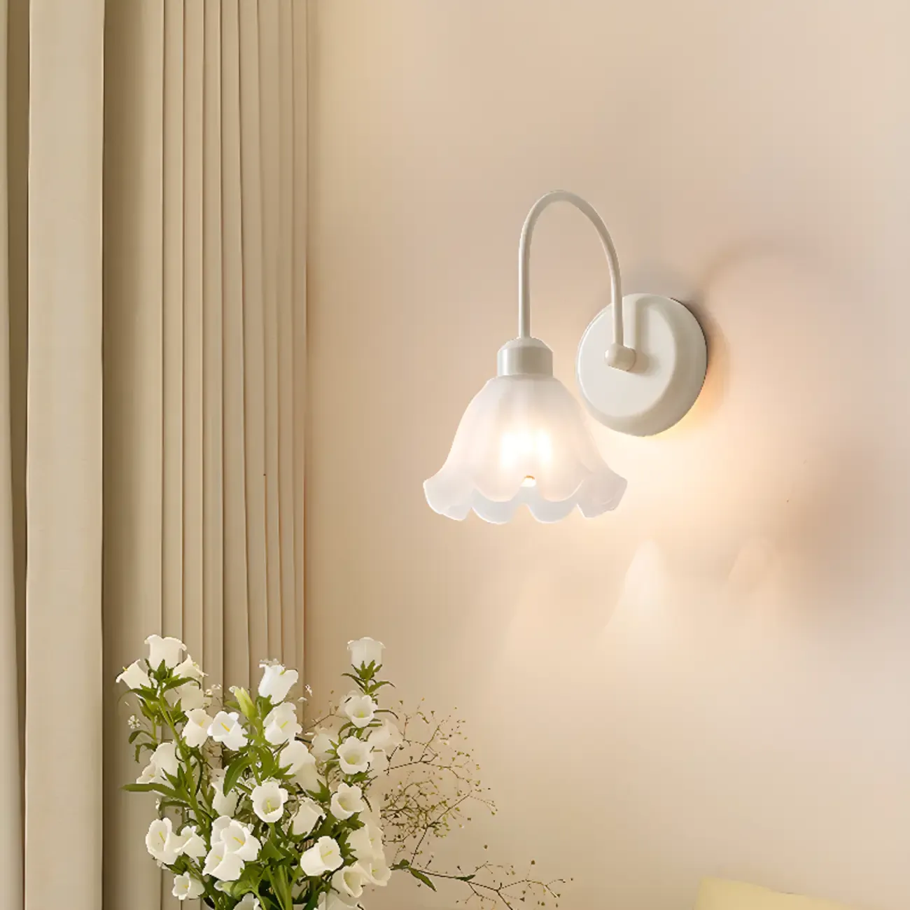 Elegant Cast Iron Wall Light Fixture for Bedroom Decor