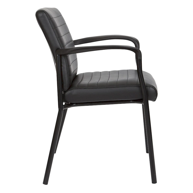 Guest Chair in Faux Leather and Black Frame