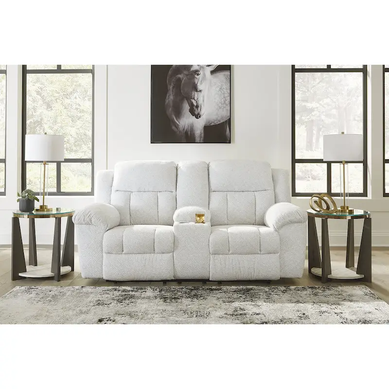 Signature Design by Ashley Frohn Double Reclining Loveseat with Console - 80W x 40D x 42H