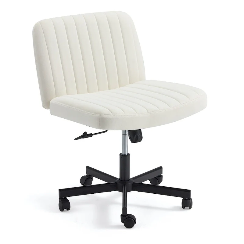EROMMY Cross Legged Office ChairArmless Criss Cross Chair with WheelsHeight Adjustable for Office, Bedroom, Living Room - N/A