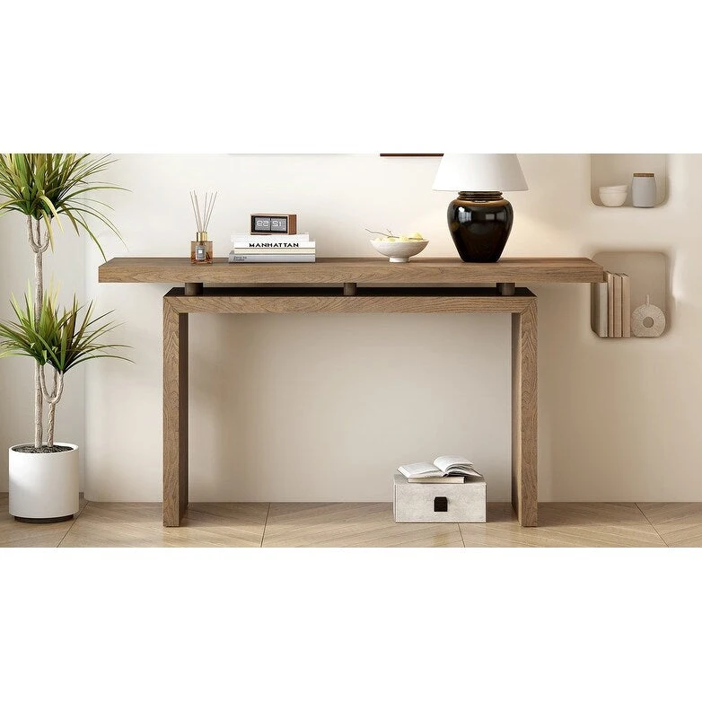 59 Floating Console Table with Ash Veneer