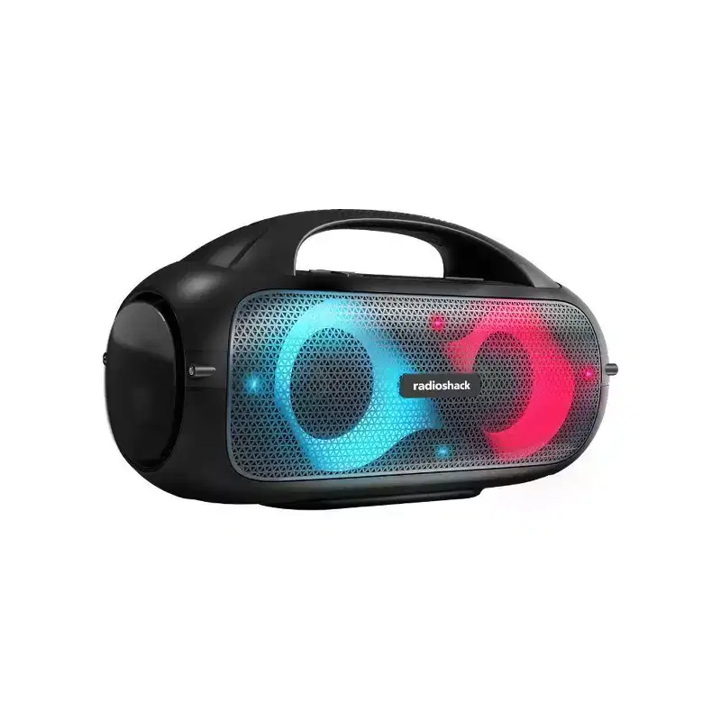 RadioShack 60W Black and Gray Wireless Portable Speaker With Lights True Wireless Audio And Type C-Charging Cable 4001787