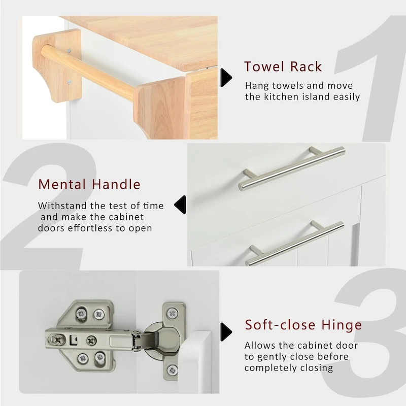 Kitchen Island With Drop Leaf(no include stool)