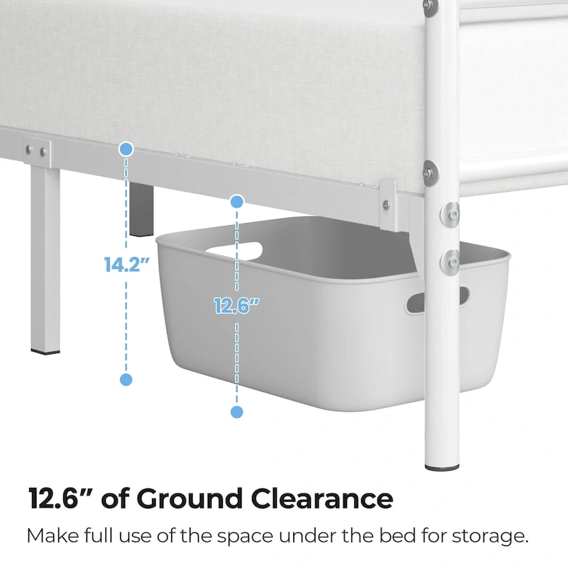 Yaheetech Metal Bed Frame Mattress Foundation with Slatted Bed Base