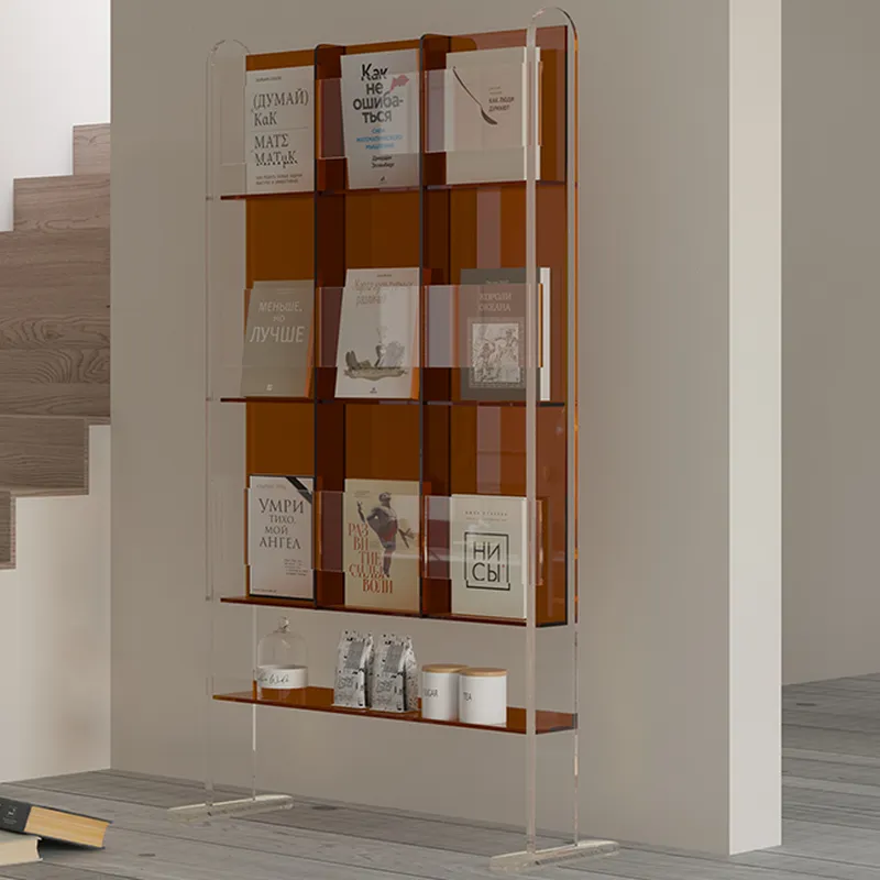 Vertical Acrylic 4-Shelf Closed Back Display Bookcase