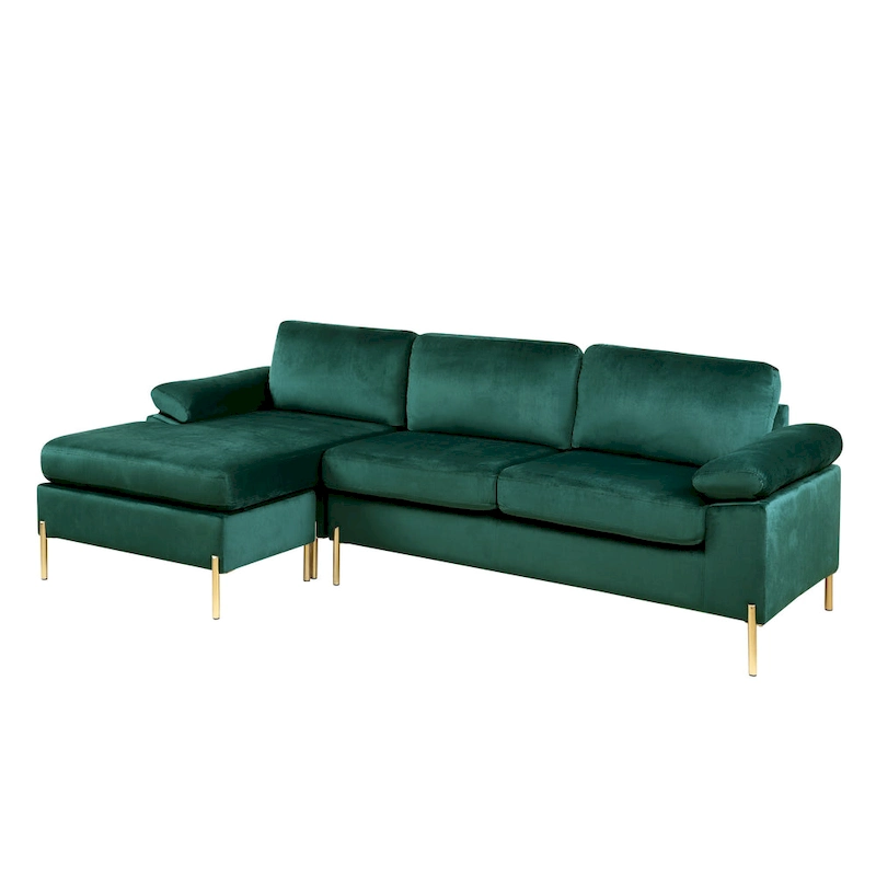 Shannon Velvet Sectional Sofa with Chaise