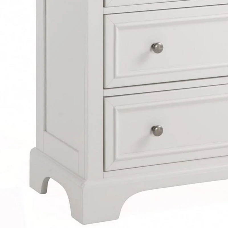 Off-White 4-Drawer Bedroom Chest with Felt-Lined Top Drawer – Hardwood & Engineered Wood