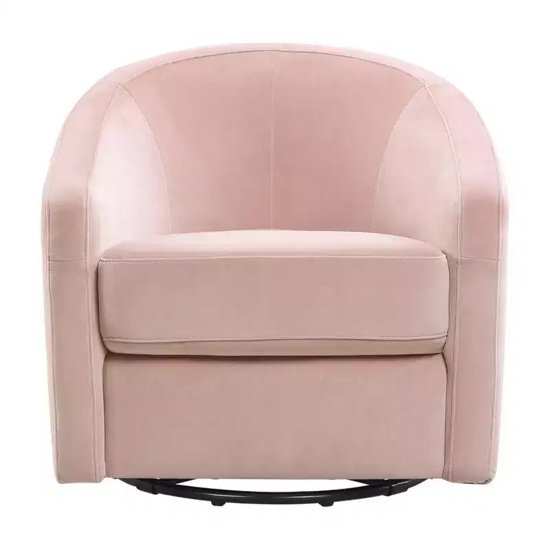 Swivel Glider Chair with 360° Rotation, Upholstered Seat, 30.5