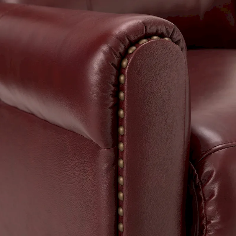 Felisa 32.48 Wide Genuine Leather Manual Recline Set of 2