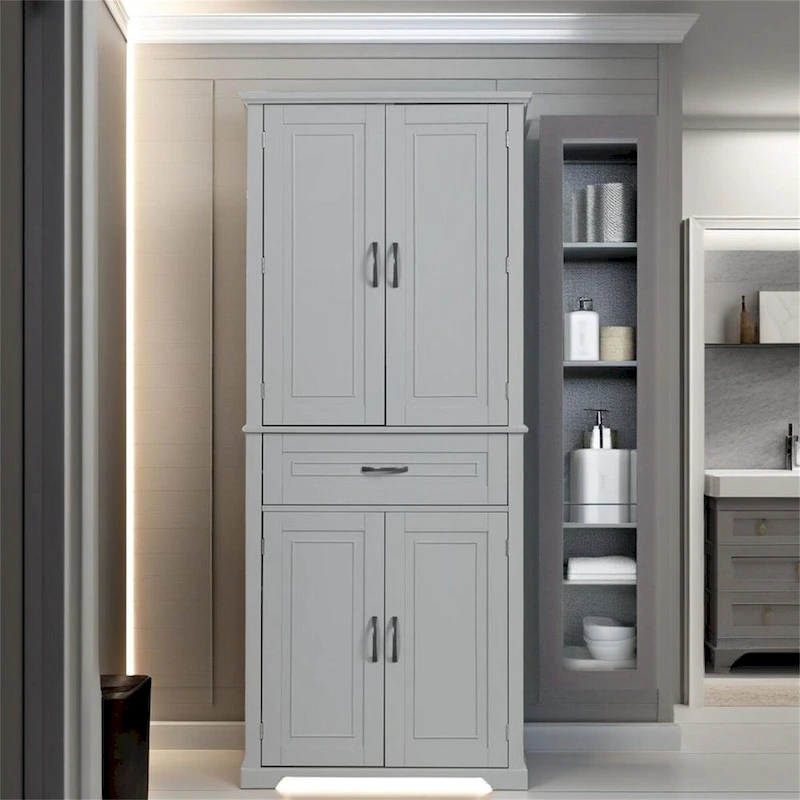 Bathroom Storage Cabinet with Doors and Drawer