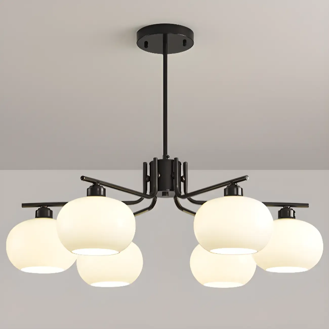 Modern Glass Globe Chandelier Adjustable Hanging Length