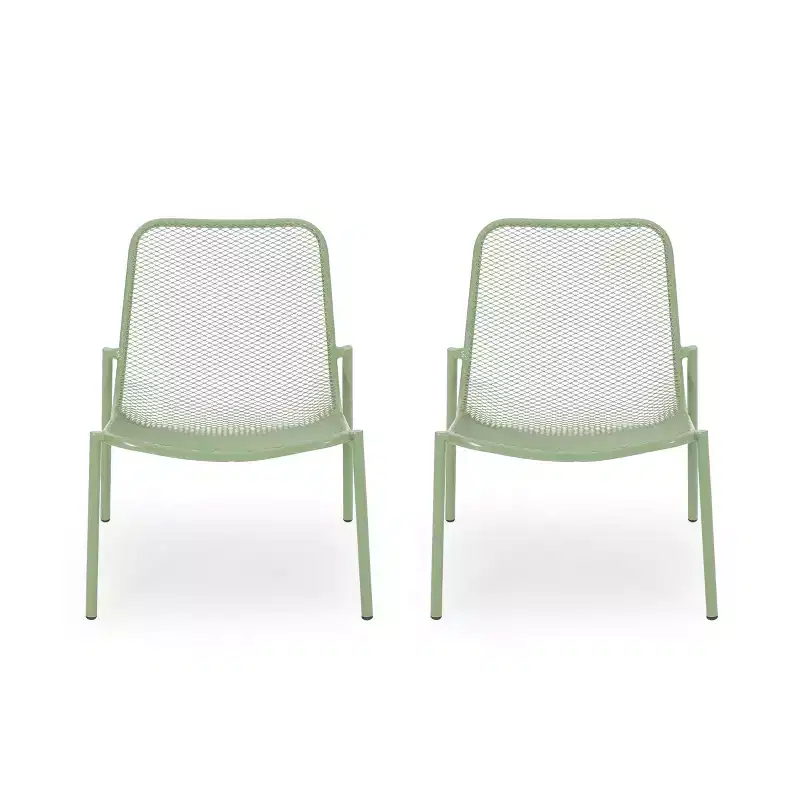 GDFStudio Douglas Outdoor Metal Mesh Accent Chairs (Set of 2)