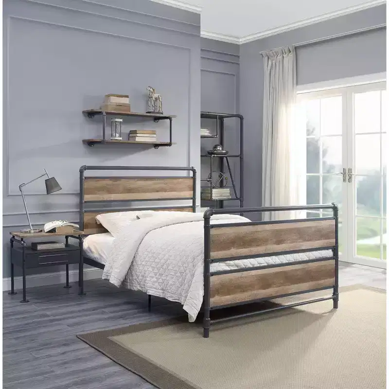 Brantley 78" Full Bed Antique Oak and Sandy Gray - Acme Furniture