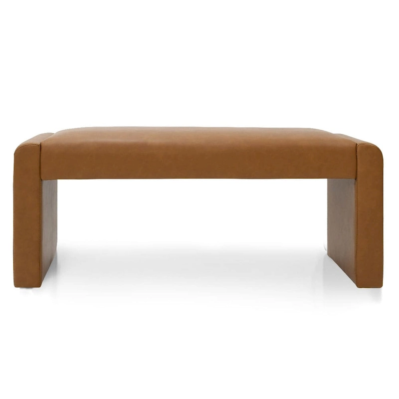Modern Faux Leather 47 Waterfall Bench