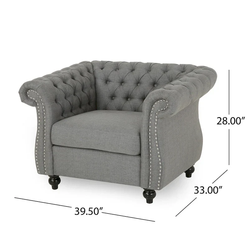 Chesterfield Club Chair with Tufted Upholstery