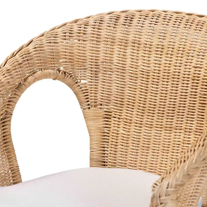 Abbey Modern Bohemian Natural Rattan Dining Chair