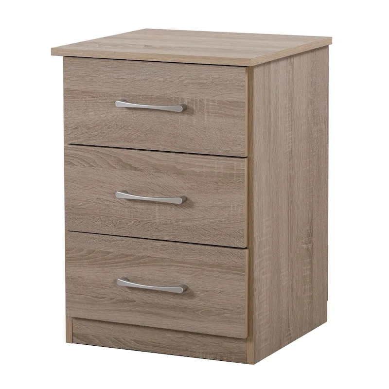 3-Drawer Wooden Nightstand
