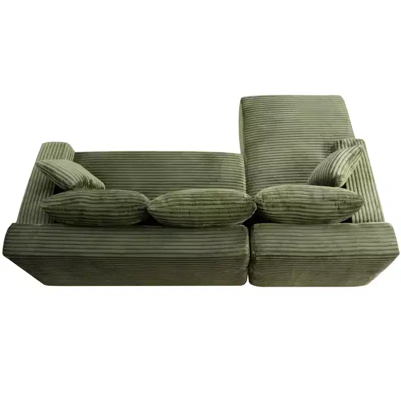 GDFStudio Faris Modern 95 2 Piece Sectional Upholstered Sofa with L-Shape Compressed Design