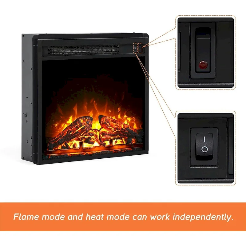 WAMPAT 36 inch 3 Sided Glass Electric Fireplace InsertBlack