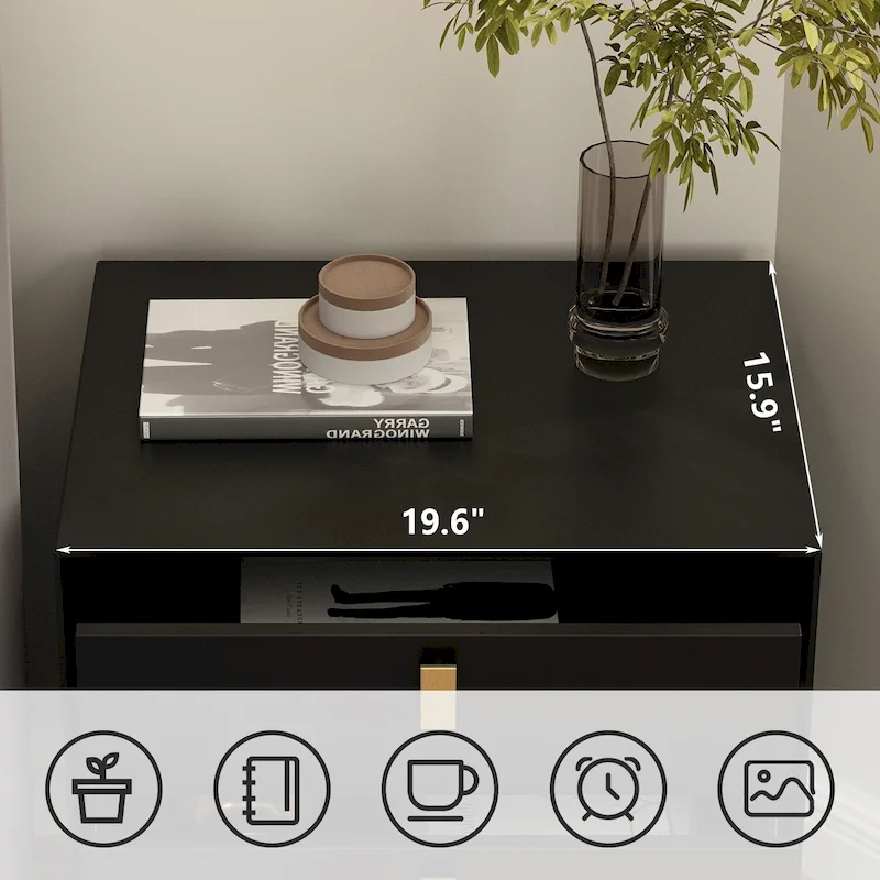 Natural Mid-Century Modern 3-Drawer Nightstand Bedside Table