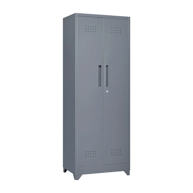 Metal Storage Cabinets,Tool Cabinet with Locking Door,Tall Broom Tool Organizer and Storage,Large Storage Cabinet for Kitchen
