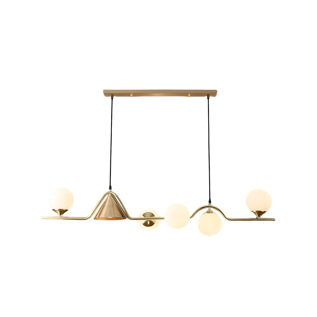 Kitchen Modern Gold Glass Globe Island Chandelier