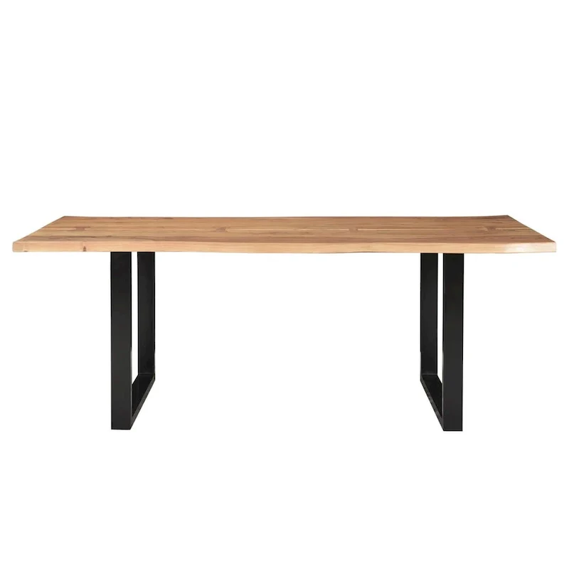 Dark Walnut Acacia Live Edge Dining Table, Rustic Style, Seats 4–8