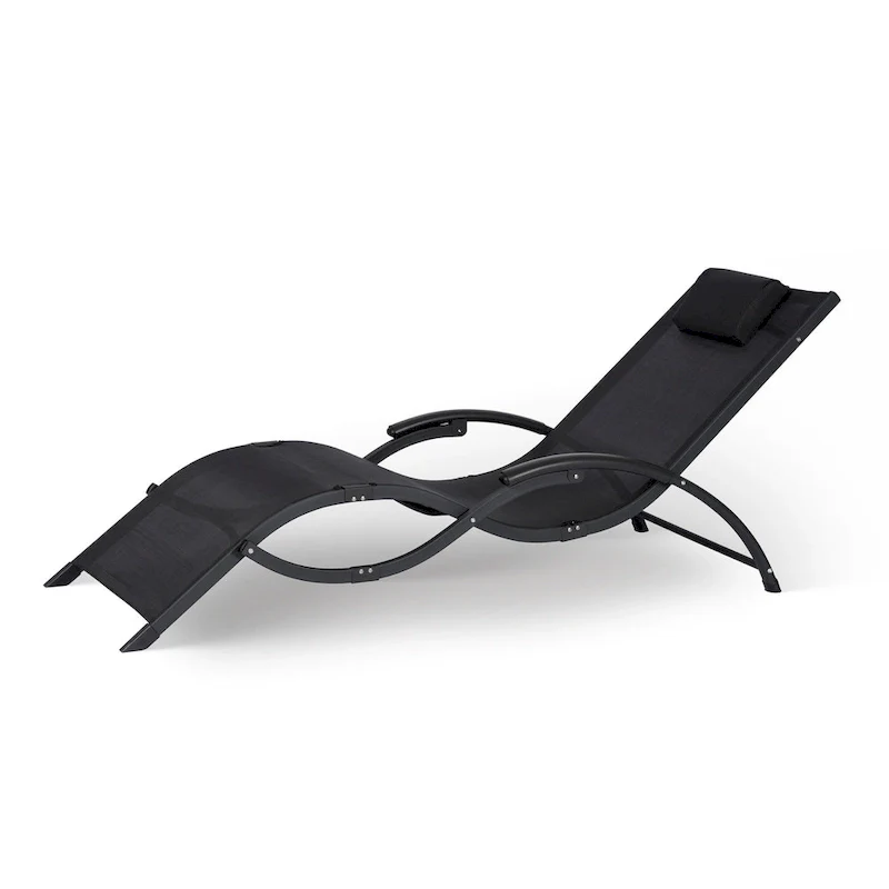 Sea Breeze Ultra Comfortable Foldaway Cool Mesh Lounger - Black