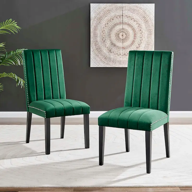Velvet Dining Side Chairs - Set of 2