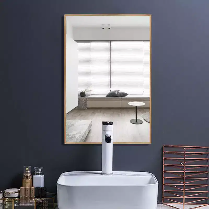 PexFix 36 x 24 Aluminum Alloy Frame Mirror for Bathroom Wall Rectangle Bathroom Vanity Mirror for Over Sink Bedroom Entryway Living Room in Gold
