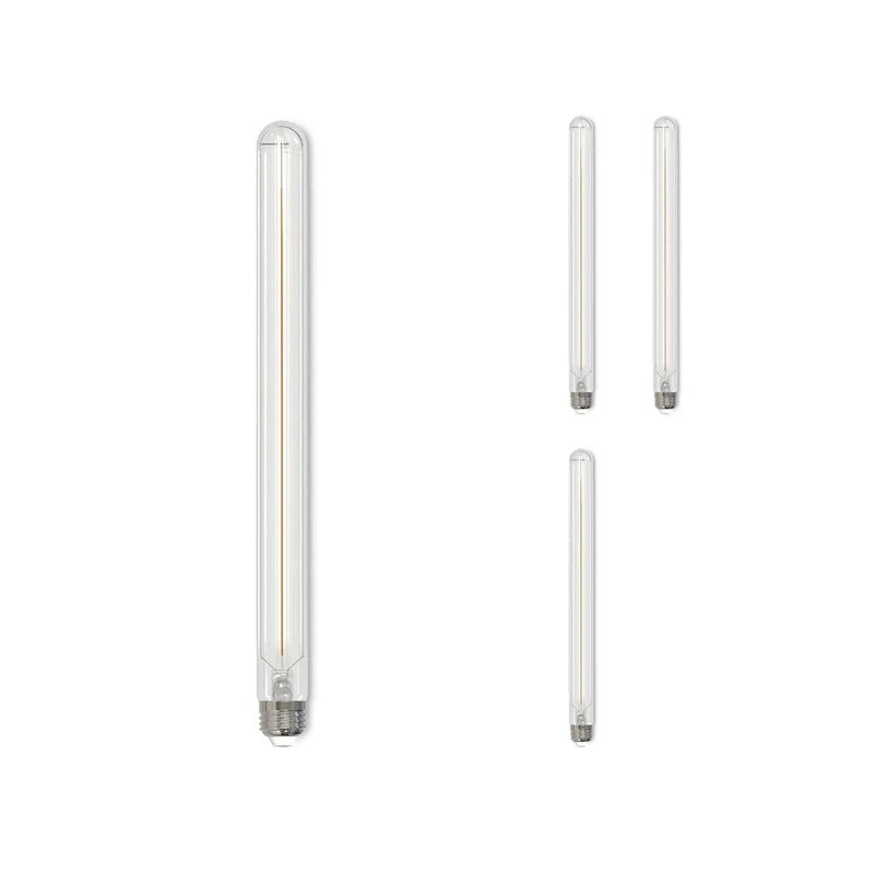 Bulbrite LED Filament Pack of (4) 5 Watt Dimmable 15 Inch T9 Light Bulb with Clear Glass Finish and Medium (E26) Base