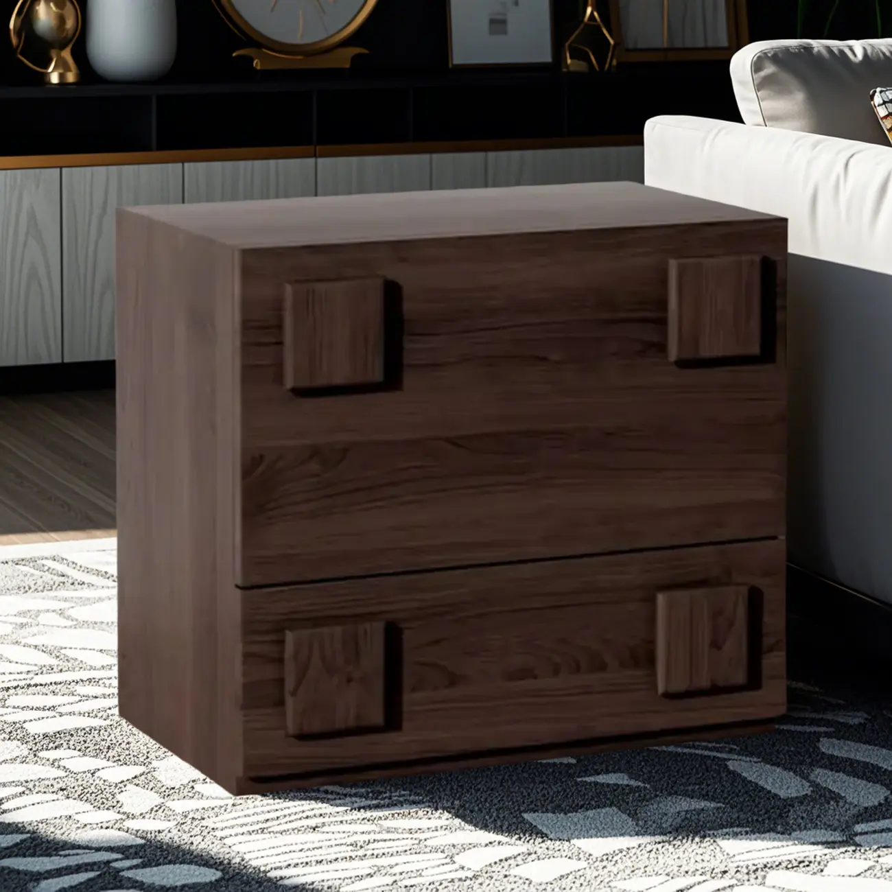 Modern Wooden Matte Black Storage Cabinet for Bathroom