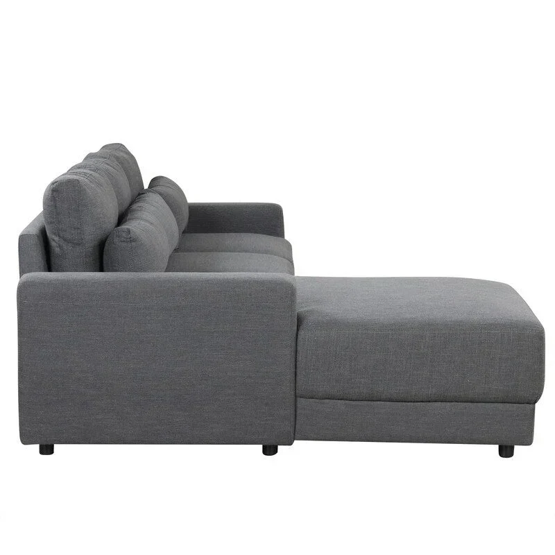 92.9W L-shaped Modular Sectional Sofa with Cushions and 3 Pillows