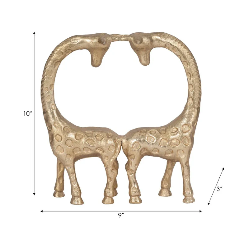 Sagebrook Home Metal 10 H Gold Couple Girraffe - 9  x 3  x 10