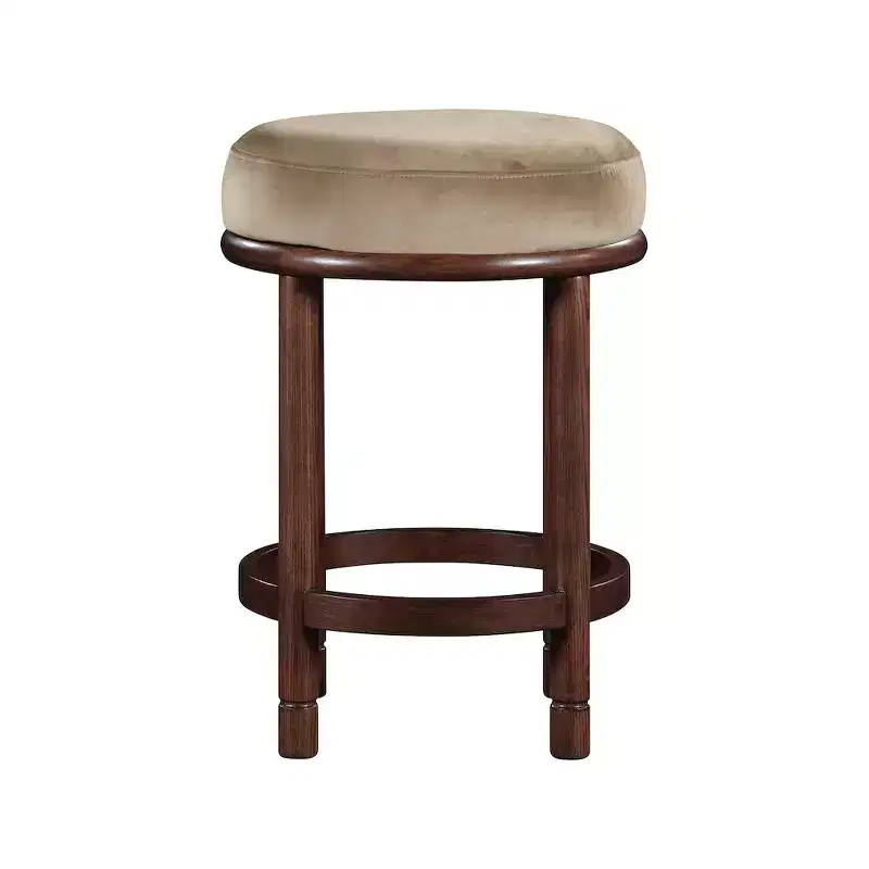 Meridian Furniture,Monette Beige Velvet Counter Stool