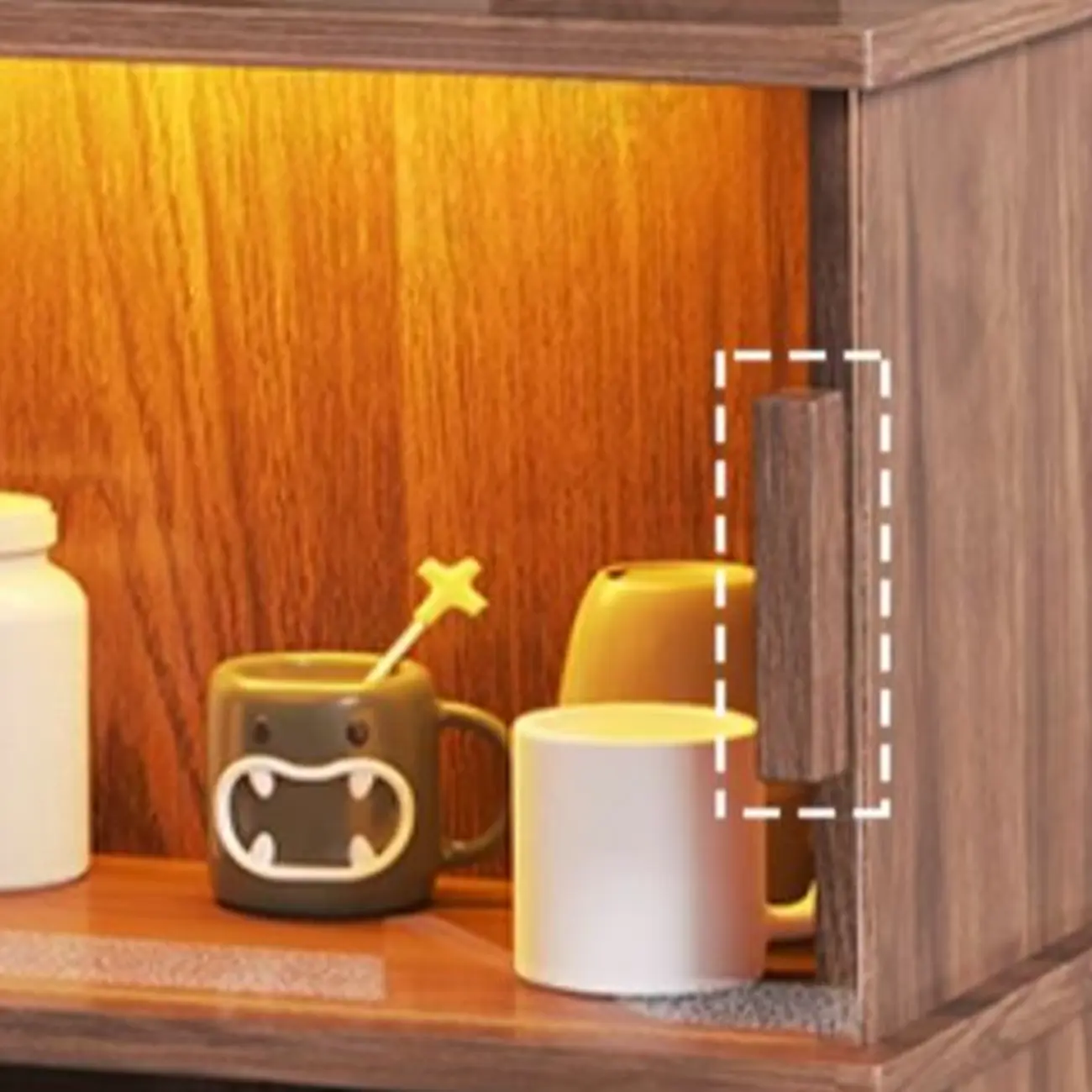 Modern Nut-brown Freestanding Wood Wine Bar Cabinet