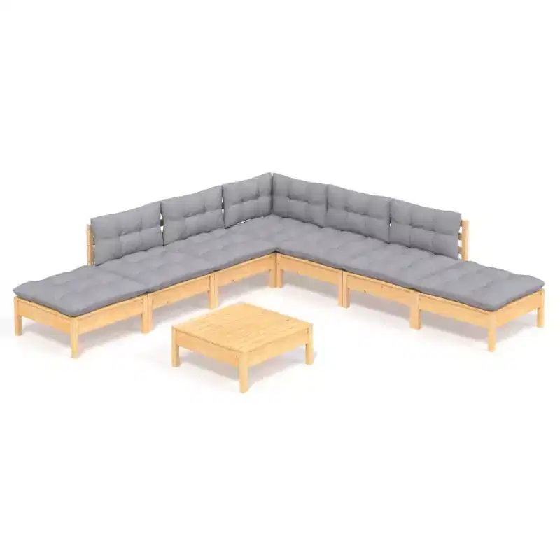 vidaXL Modern Patio Sofa Set with Cushions in Various Colors