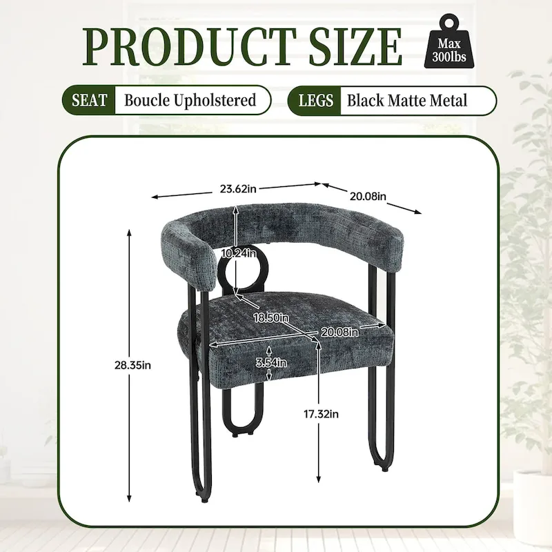 2 PCS PU Leather Upholstered Dining Chair Set wMetal Legs