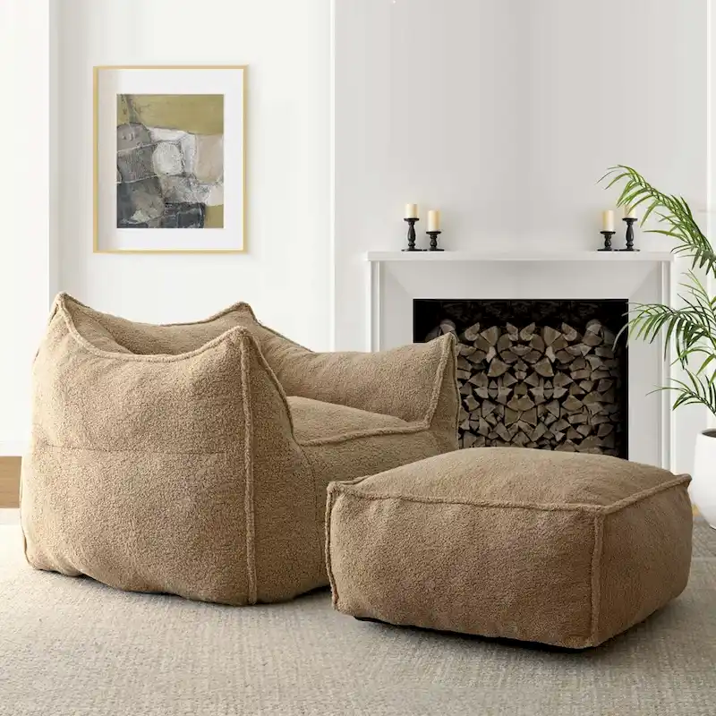 Lazy Sofa Chair Bean Bag Chair Sofa with Ottoman