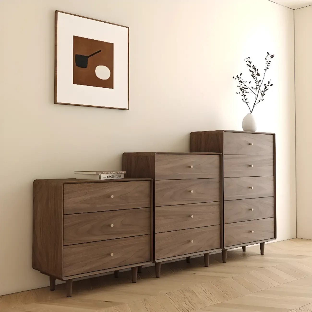 Traditional Horizontal Wooden Dressers with Drawers