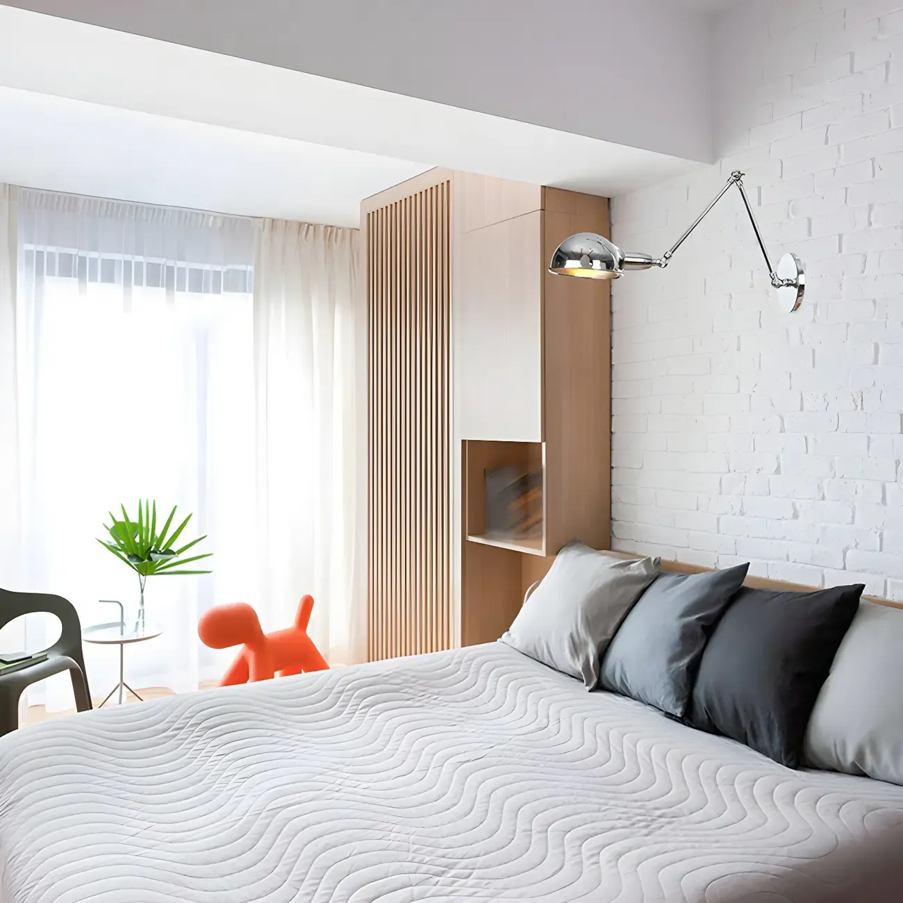 Metal Glossy Dome Swing Arm Wall Light