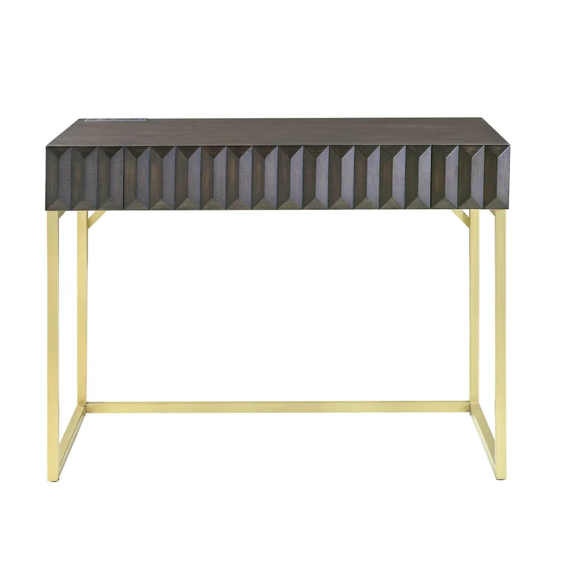 Modern 42-inch Metal Computer Desk with USB Ports