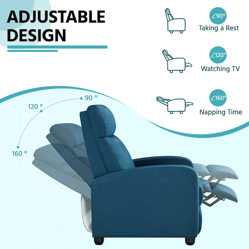 Yaheetech Modern Fabric Recliner Chair