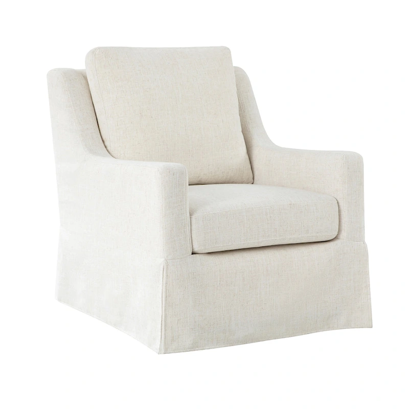 Stan Farmhouse Slipcover Rocking Swivel Chair by HULALA HOME