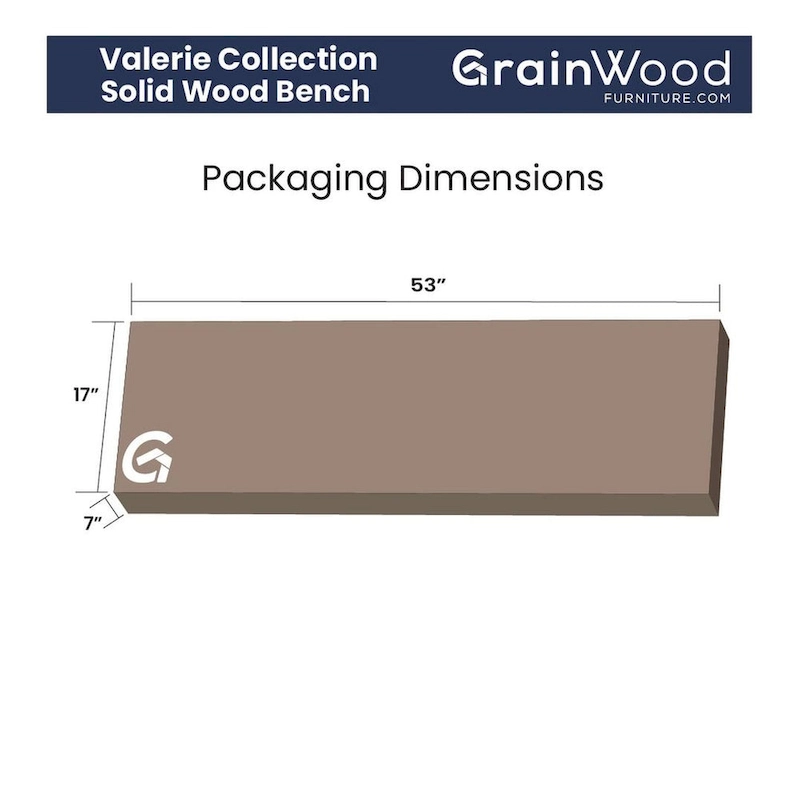 Grain Wood Furniture Valerie Solid Wood Dining Bench