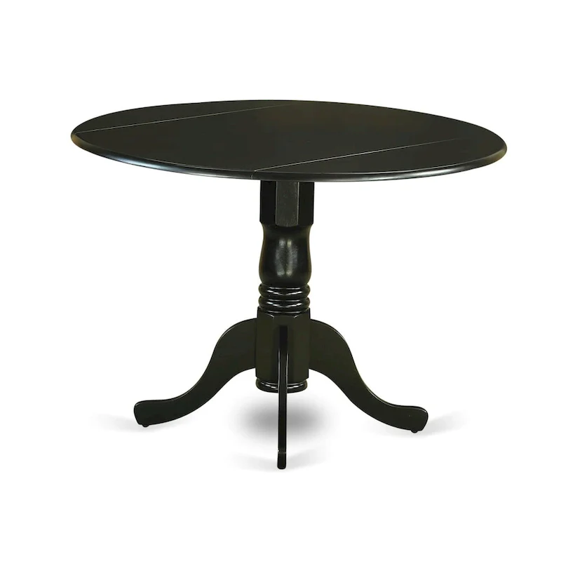 5-Piece Round Dining Table Set with Drop Leaf and 4 Chairs (Finish Options)