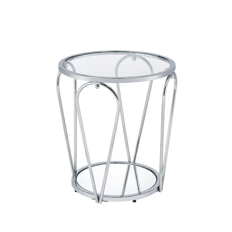 20-inch Glass Top 1-Shelf End Table